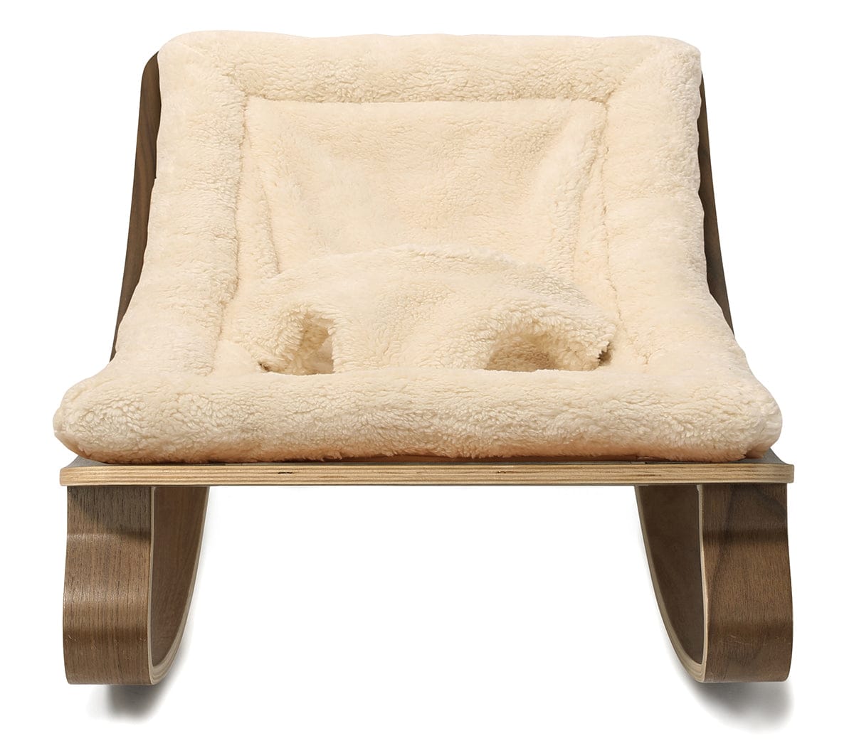 Charlie Crane LEVO Baby Rocker - Walnut / Fur Milk - LEVO-W-FUR-MILK