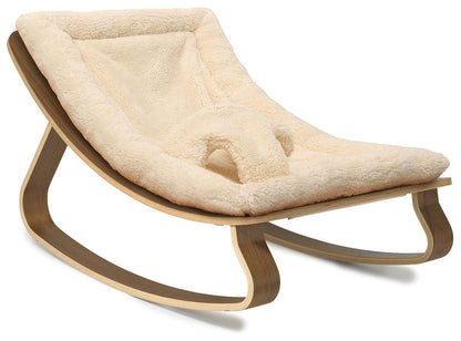 Charlie Crane LEVO Baby Rocker - Walnut / Fur Milk - LEVO-W-FUR-MILK