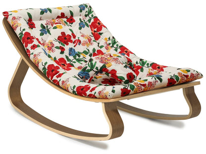 Charlie Crane LEVO Baby Rocker - Walnut / Le Petit Lucas du Tertre Hibiscus