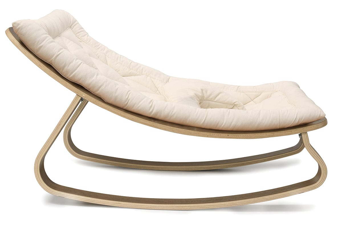 Charlie Crane LEVO Baby Rocker - Walnut / Organic White - LEVO-W-ORG-WHITE