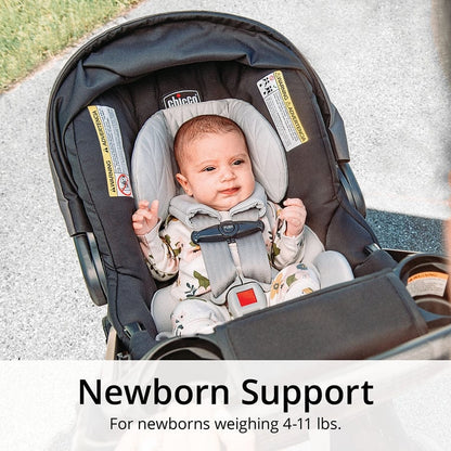 Chicco Bravo LE ClearTex Quick-Fold Stroller + KeyFit 30 ClearTex Travel System Bundle - Pewter - 05087011560070-05087002560070