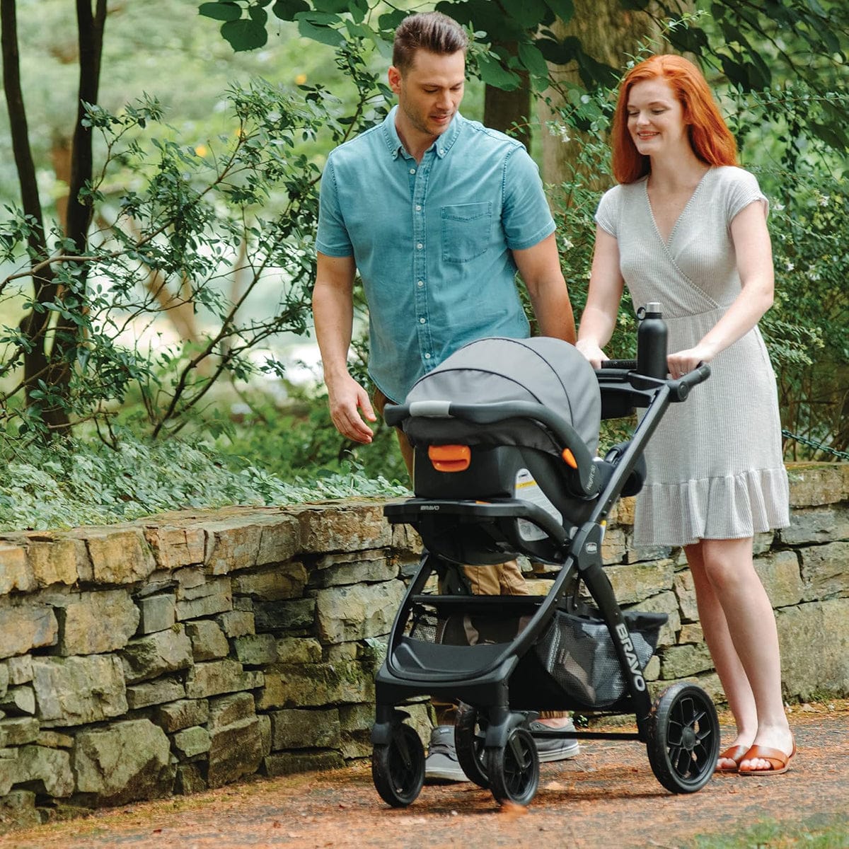 Chicco Bravo LE ClearTex Quick-Fold Stroller + KeyFit 30 ClearTex Travel System Bundle - Pewter - 05087011560070-05087002560070