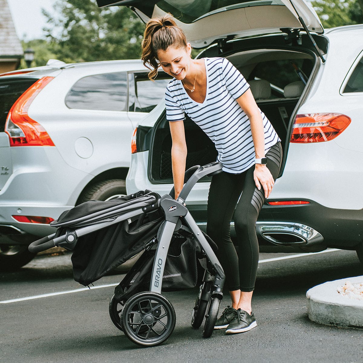 Chicco Bravo Quick-Fold Stroller - Black - 06079631950070