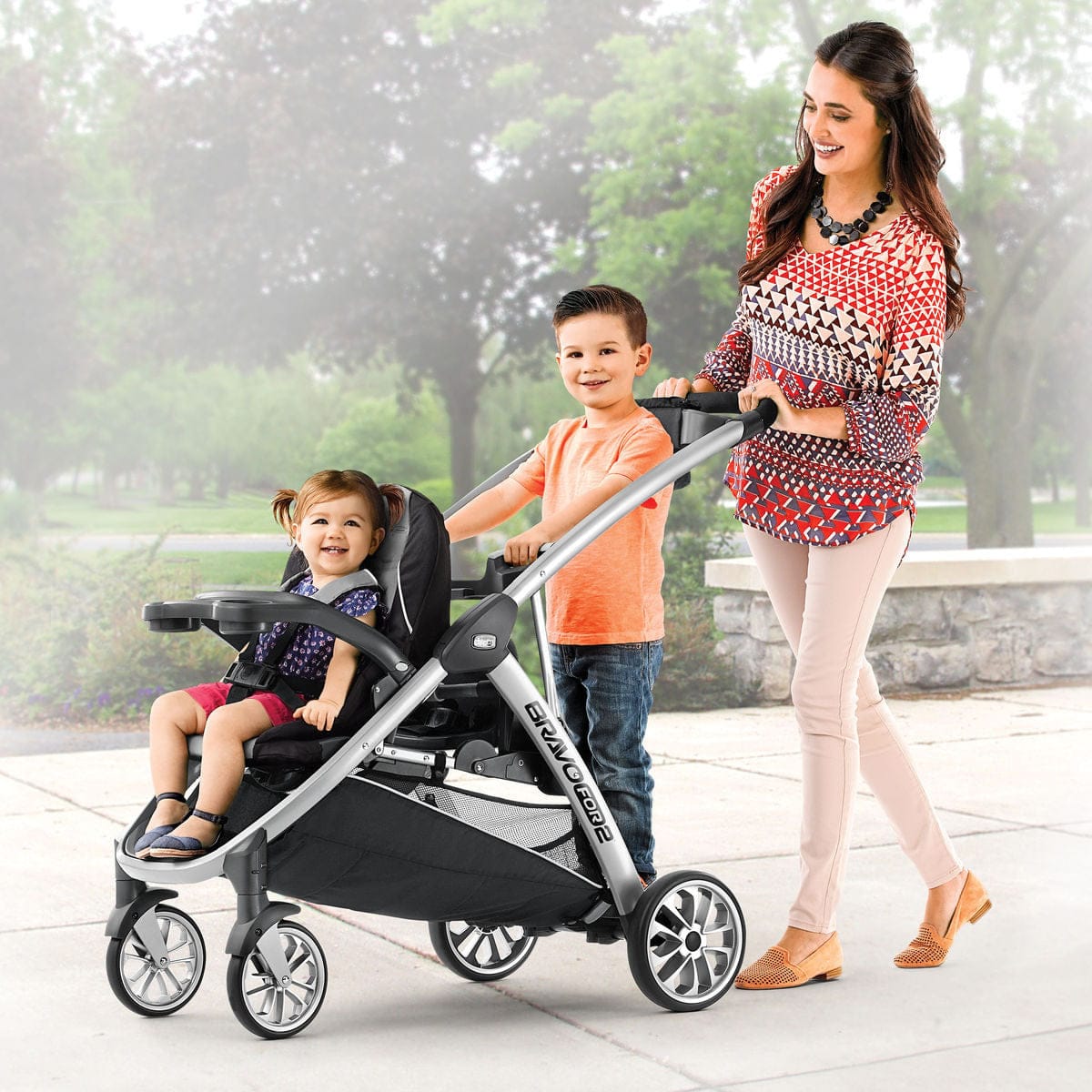 Chicco BravoFor2 Stroller - Zinc