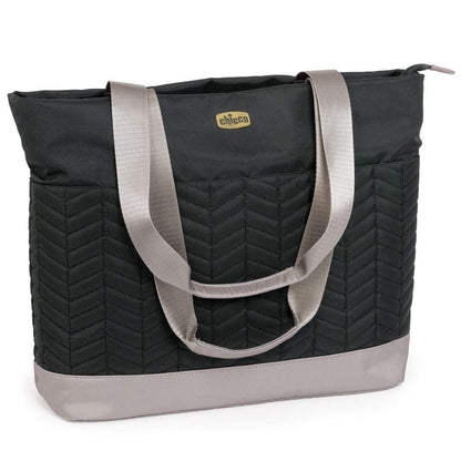 Chicco Chevron Tote Diaper Bag - Black - 06079396950070