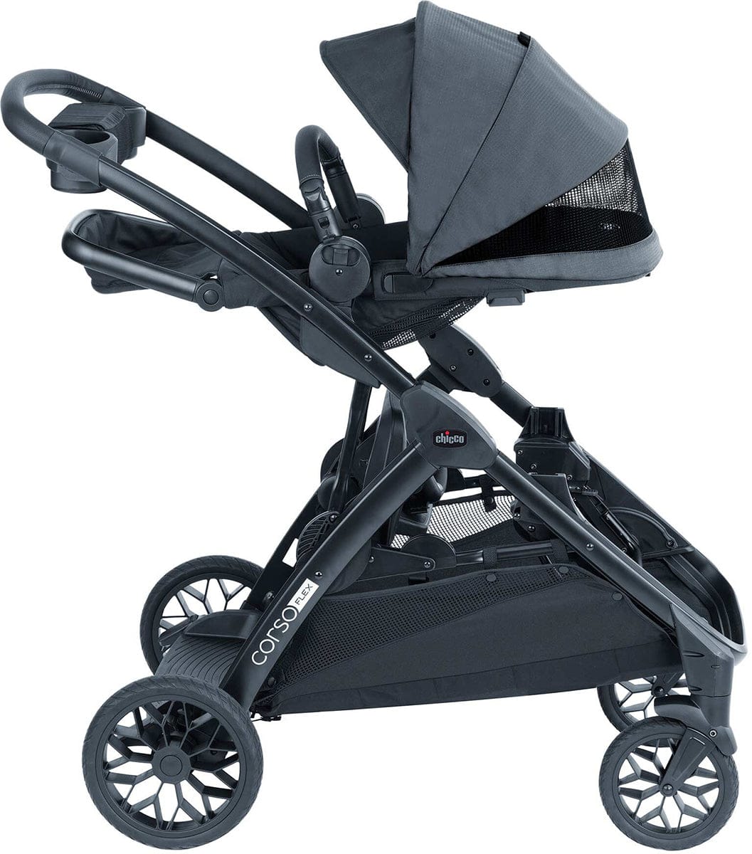 Chicco Corso Flex Double Stroller Bundle - Legend - 08087008180070-08087120180070