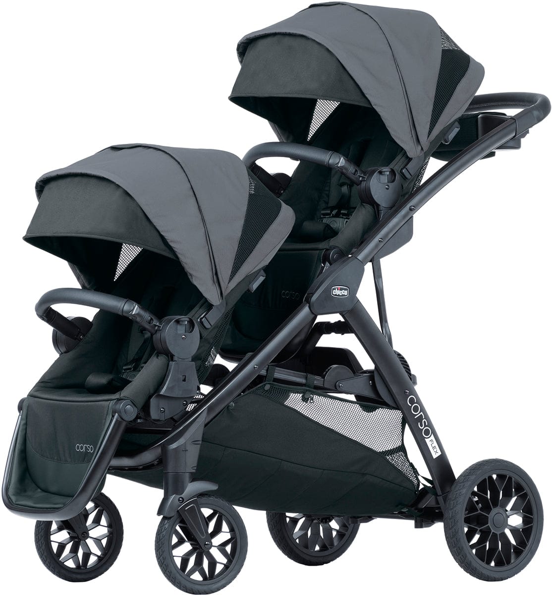 Chicco Corso Flex Double Stroller Bundle - Legend - 08087008180070-08087120180070