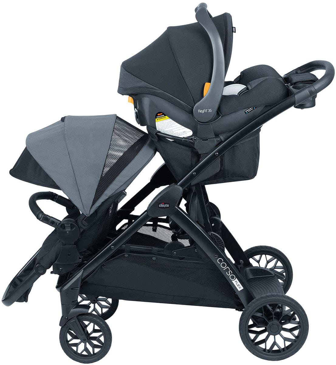 Chicco Corso Flex Single to Double Travel System Bundle - Legend - 08087008180070-08079737180070