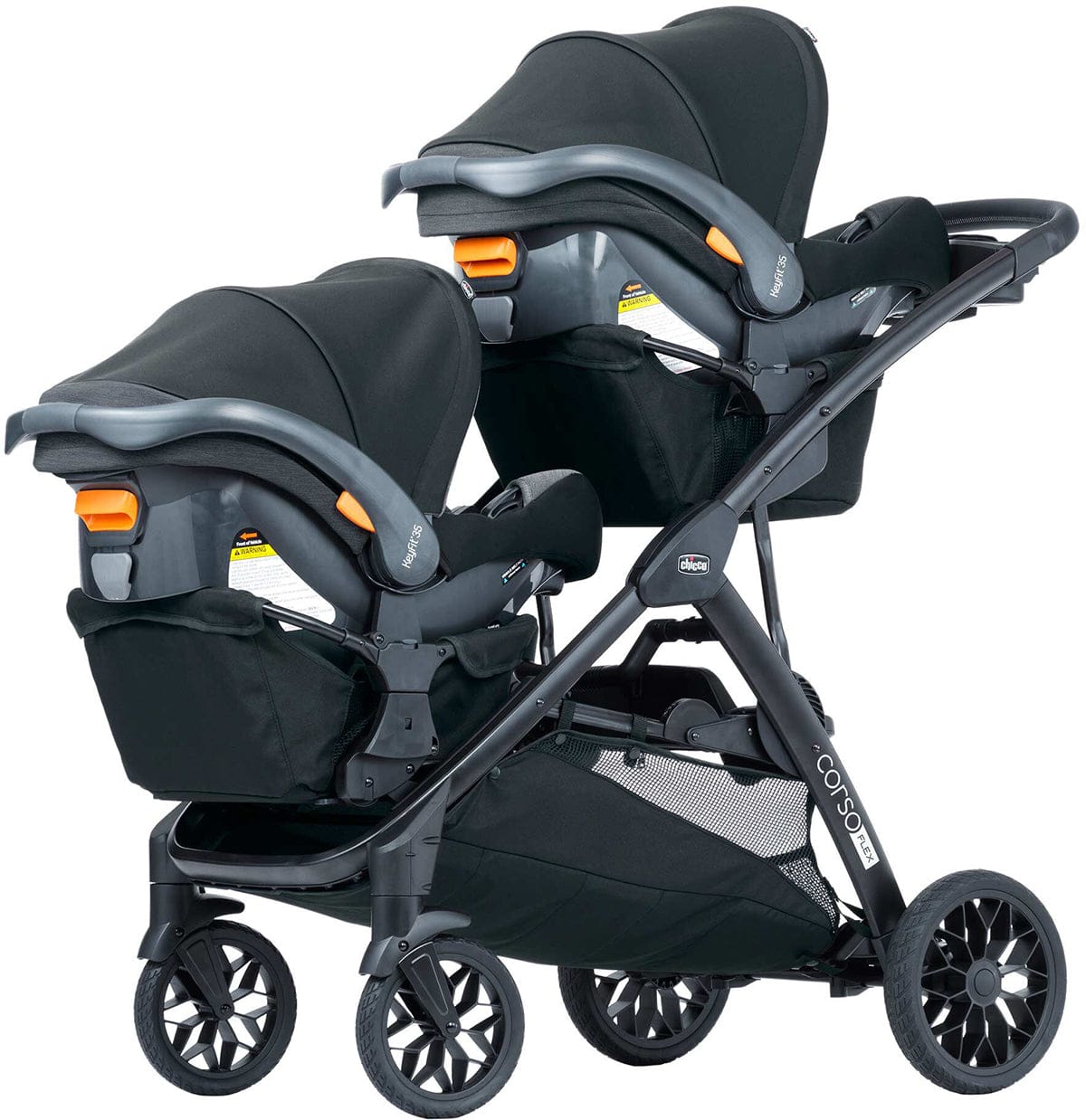 Chicco Corso Flex Twin Stroller Travel System Bundle - Legend - TWIN-08087008180070-08079737180070