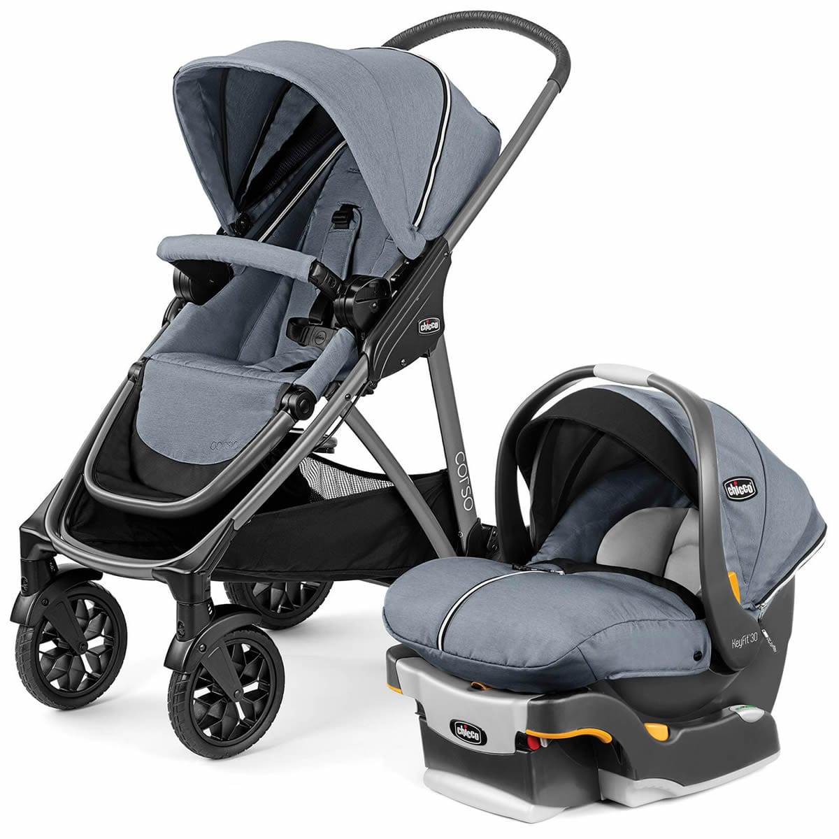 Chicco Corso Modular Travel System with KeyFit 30 Zip Infant Car Seat - Silverspring - 08079610160070