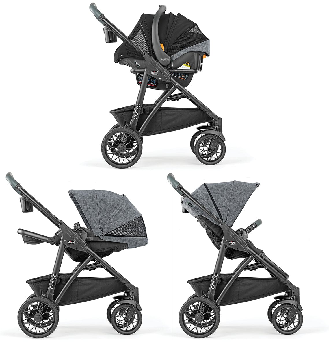 Chicco Corso Primo ClearTex Travel System - Aspen - 04087010350070