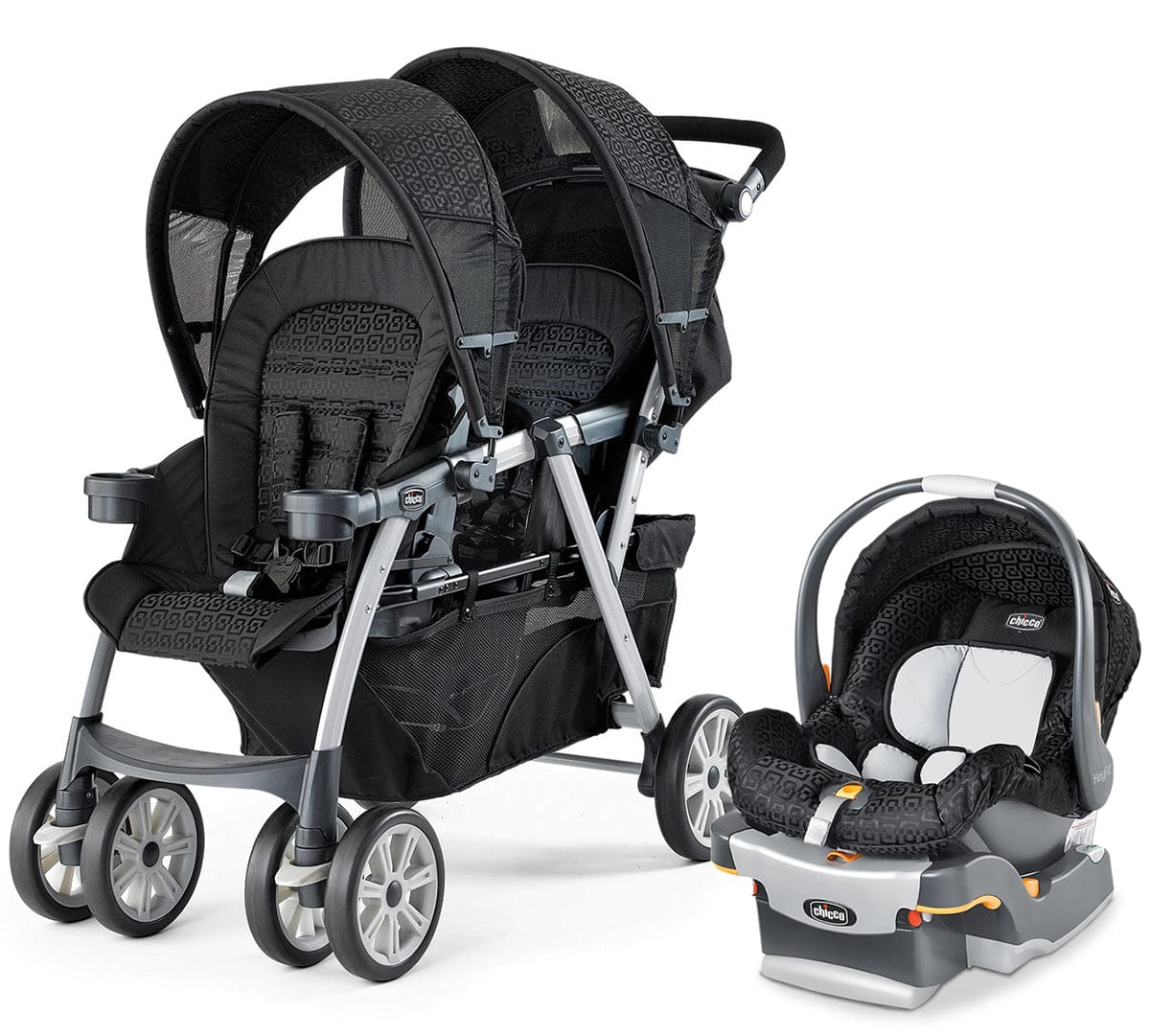 Chicco Cortina Together Double Stroller & Keyfit 22 Car Seat - Ombra - CORT1KFTS-OMBRA