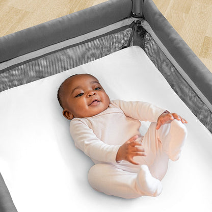 Chicco Dash Playard Sheets - White / Stripe - 04087017370070