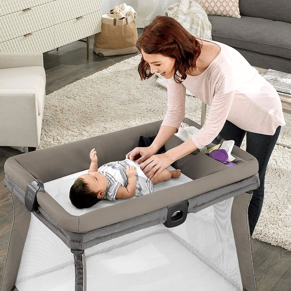 Chicco FastAsleep Full-Size Travel Playard - Dune