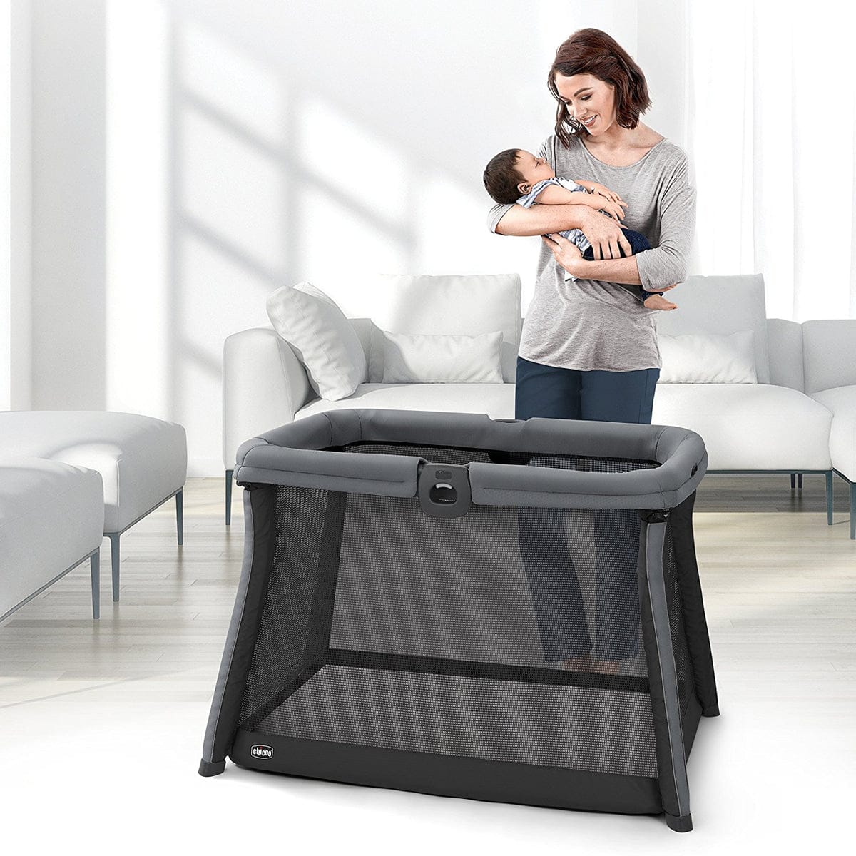 Chicco FastAsleep Go Full-Size Travel Playard - Graphite - 06079675210070