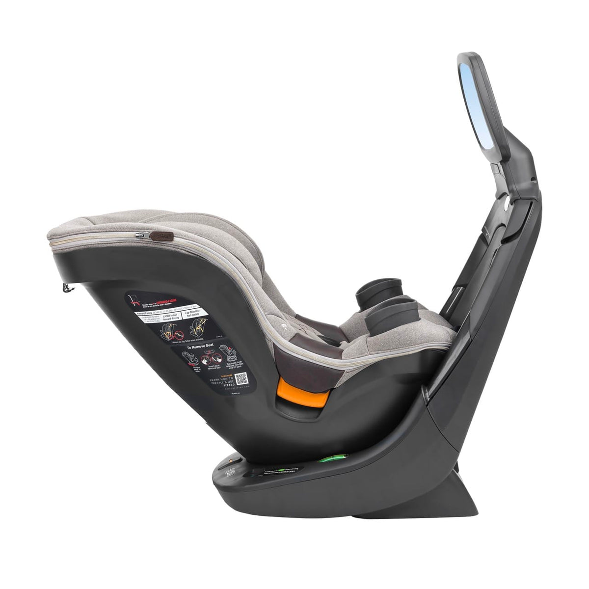 Chicco Fit360 rotating car seat in grey side view