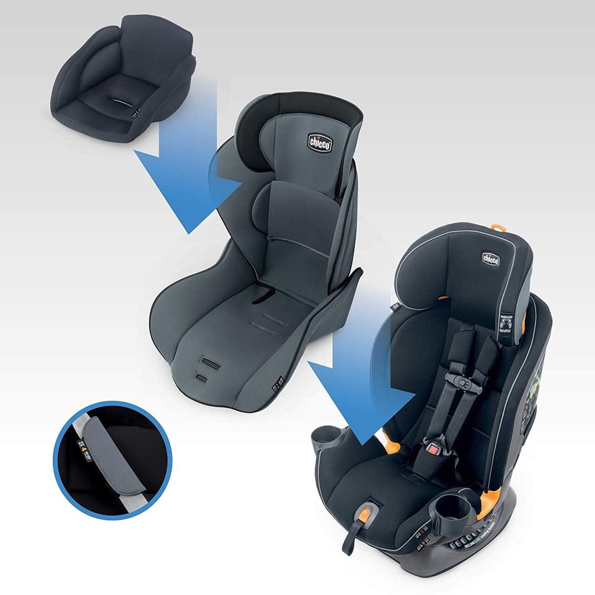 Chicco Fit4 4-in-1 All-In-One Convertible Car Seat - Onyx - 05079645240070