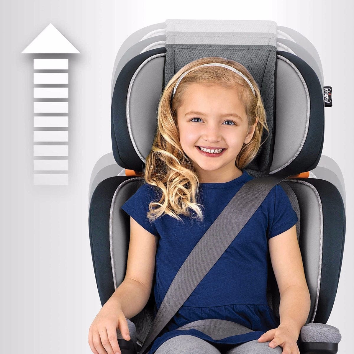 Chicco KidFit Zip Air 2-in-1 High Back Belt Positioning Booster Car Seat - Surf - 04079486270070