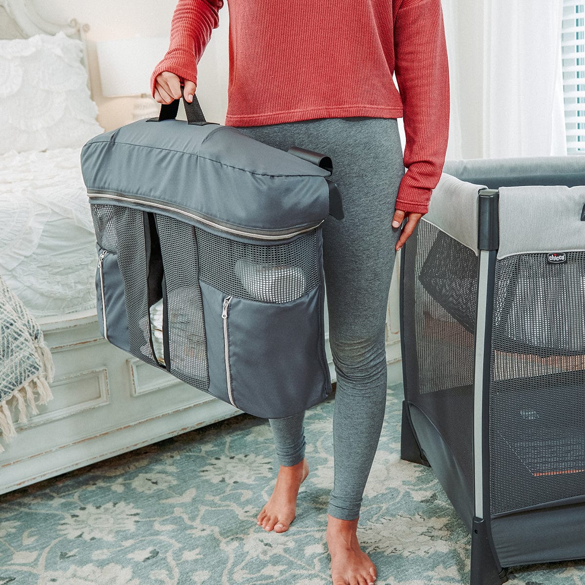 Chicco Lullaby Zip All-in-One Portable Playard - Driftwood - 06079754330070