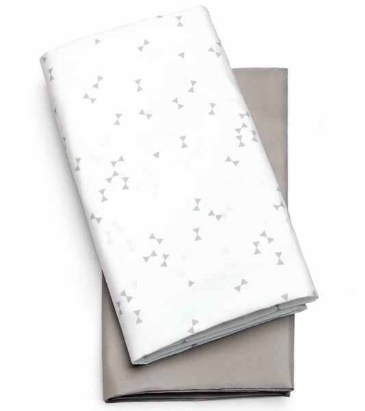 Chicco LullaGo Bassinet Sheets, 2-Pack - Grey Triangle - 06079707810070
