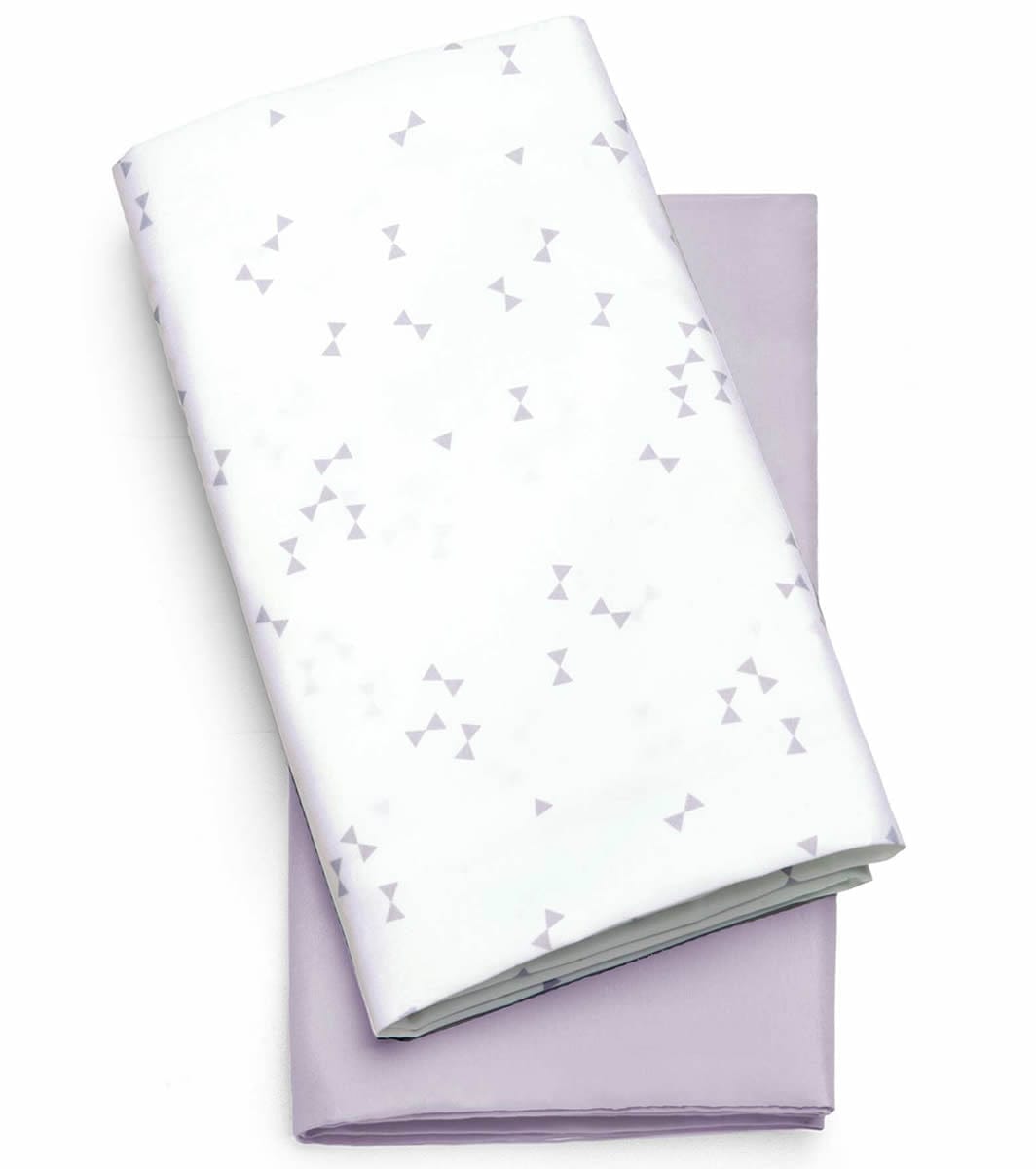 Chicco LullaGo Bassinet Sheets, 2-Pack - Lavender Triangle - 05079707180070