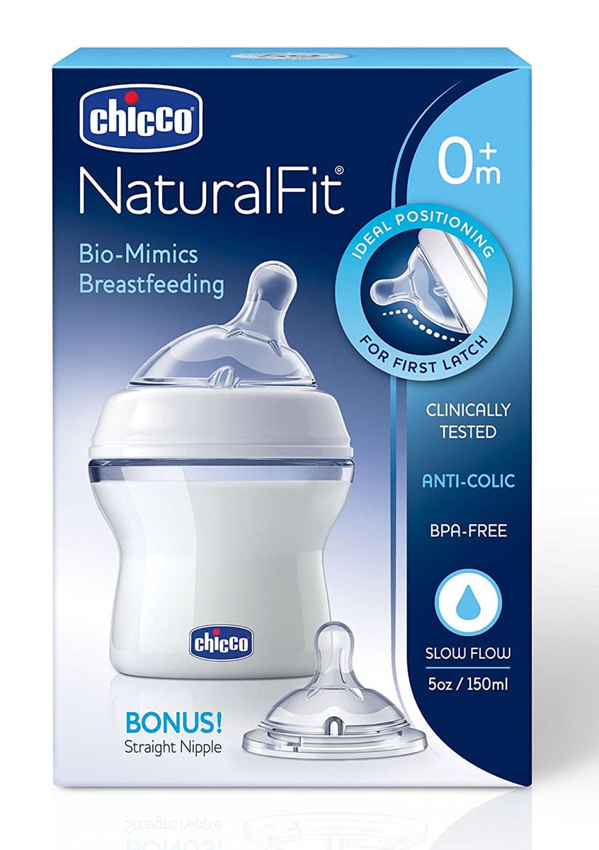 Chicco Naturalfit 5 oz. 0m+ Slow Flow Bottle & Bonus Nipple - 00080811000070