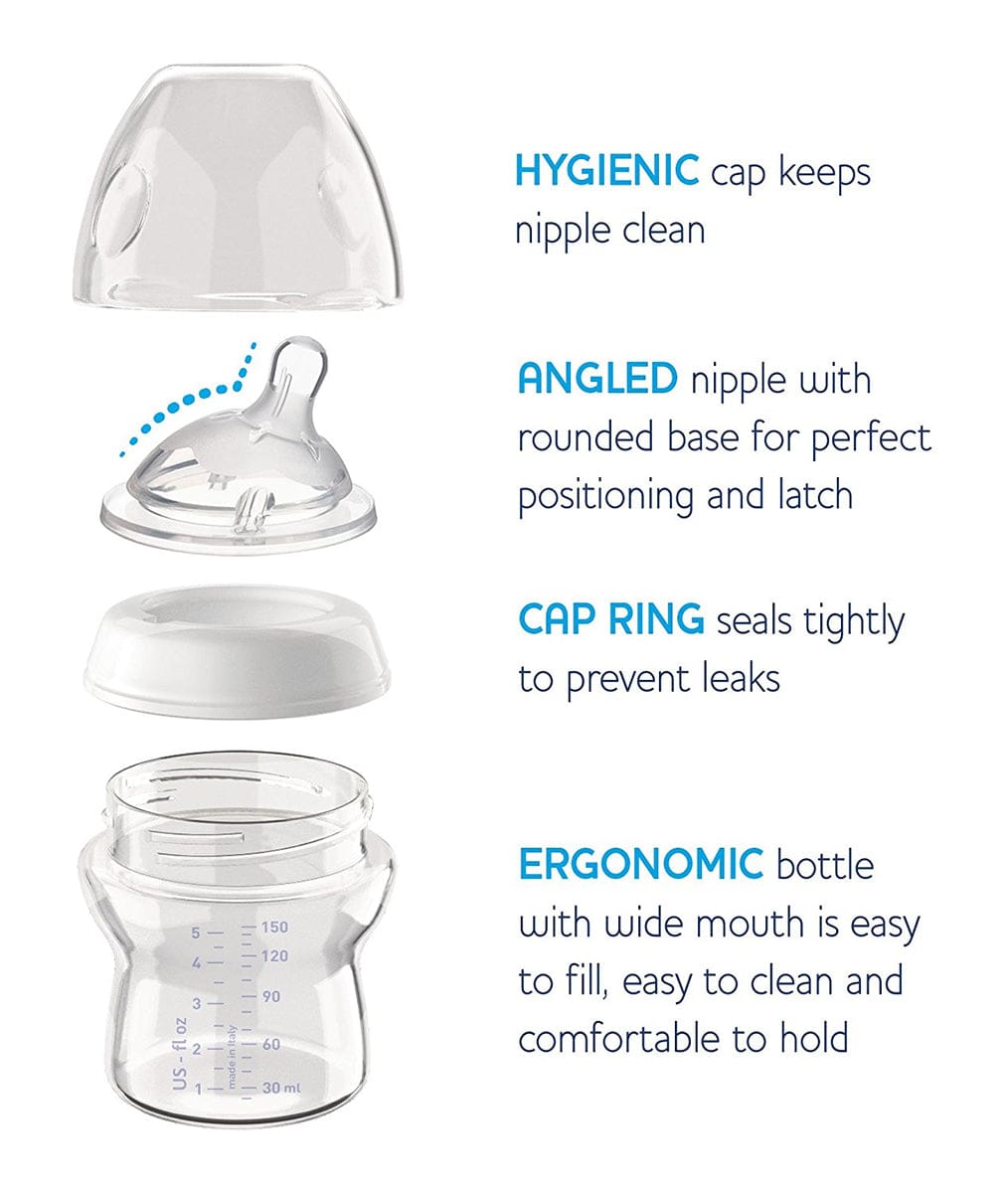 Chicco Naturalfit 5 oz. 0m+ Slow Flow Bottle & Bonus Nipple - 00080811000070