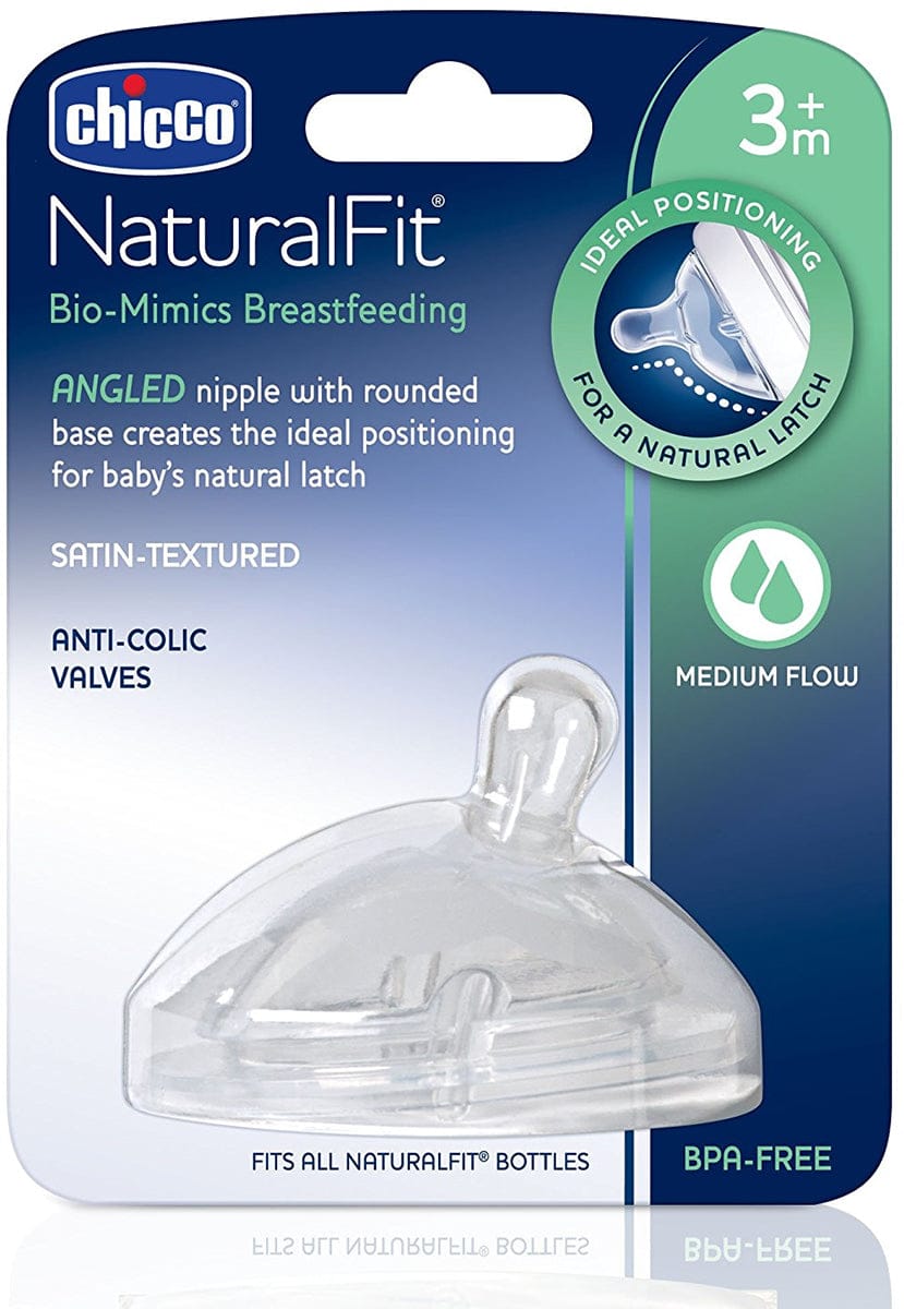 Chicco Naturalfit Nipple 3m+ Angled, Medium Flow - 00081123000070