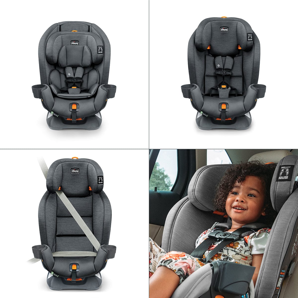Chicco OneFit ClearTex All-In-One Convertible Car Seat - Slate - 00079741040070