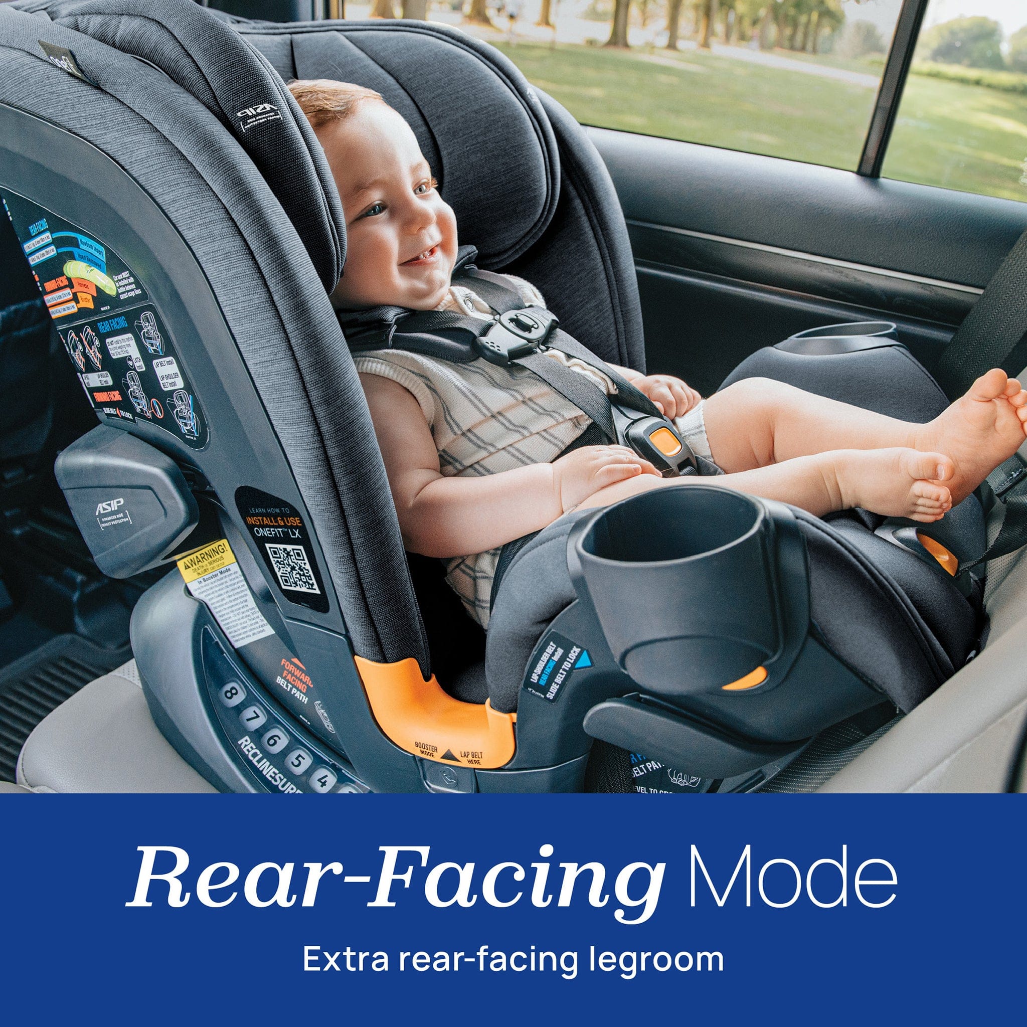 Chicco OneFit LX ClearTex All-in-One Convertible Car Seat - Smoke