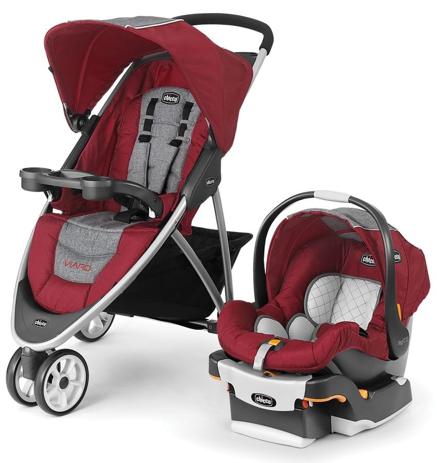 Chicco OPEN BOX Viaro Travel System - Cranberry - 07079747930070-OB