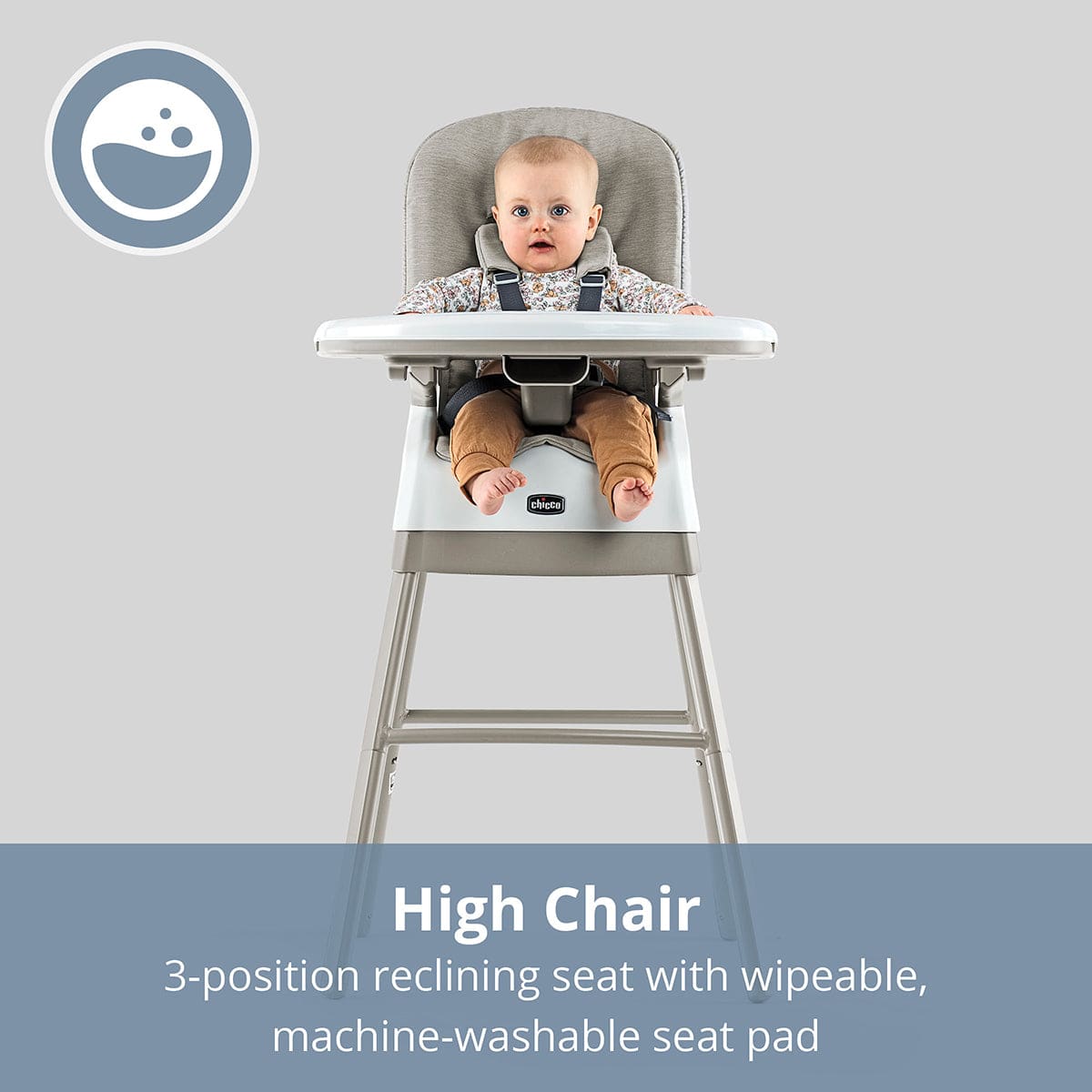 Chicco Stack Hi-Lo 6-in-1 Multi-Use High Chair - Sand - 05087134870070