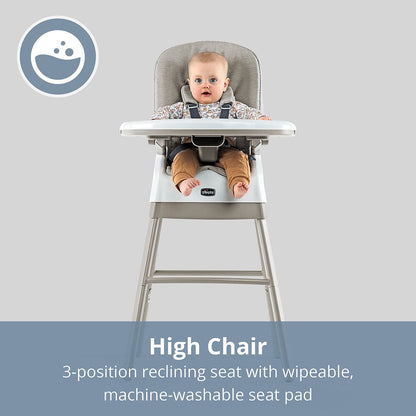 Chicco Stack Hi-Lo 6-in-1 Multi-Use High Chair - Sand - 05087134870070