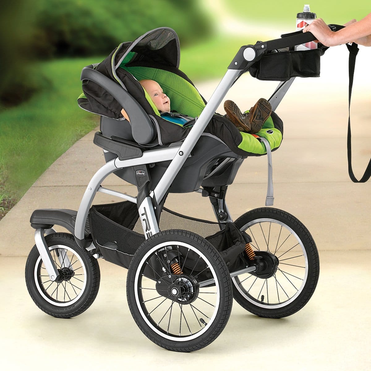 Chicco TRE Performance Jogging Stroller + Keyfit 30 Travel System Bundle - Titan / Orion - 07079103840070-04061472510070