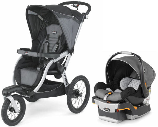 Chicco TRE Performance Jogging Stroller + Keyfit 30 Travel System Bundle - Titan / Orion - 07079103840070-04061472510070