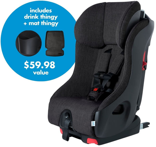 Clek Foonf Convertible Car Seat + Drink & Mat Thingy Bundle - C-Zero Slate - FO19U1-SLB-DMTB