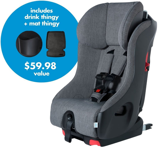 Clek Foonf Convertible Car Seat + Drink & Mat Thingy Bundle - C-Zero Thunder - FO19U1-GYB-DMTB