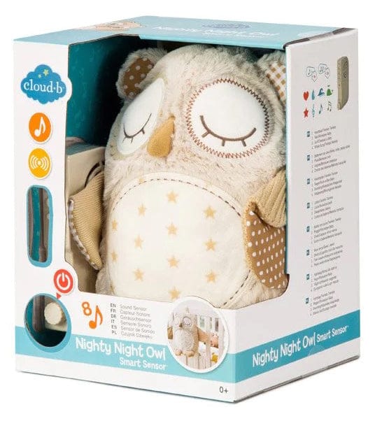 Cloud b Nighty Night Owl Smart Sensor White Noise Plush - 8524-0W8