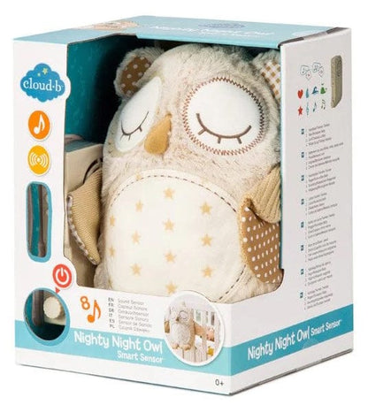 Cloud b Nighty Night Owl Smart Sensor White Noise Plush - 8524-0W8
