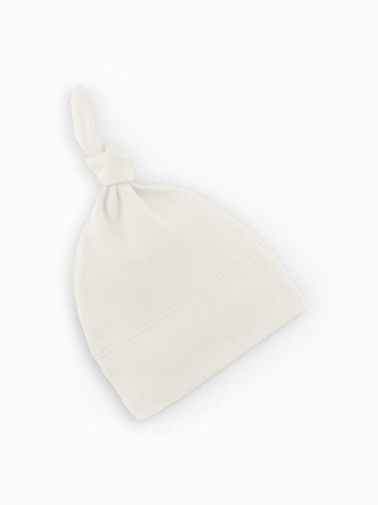 Colored Organics cream baby knot hat