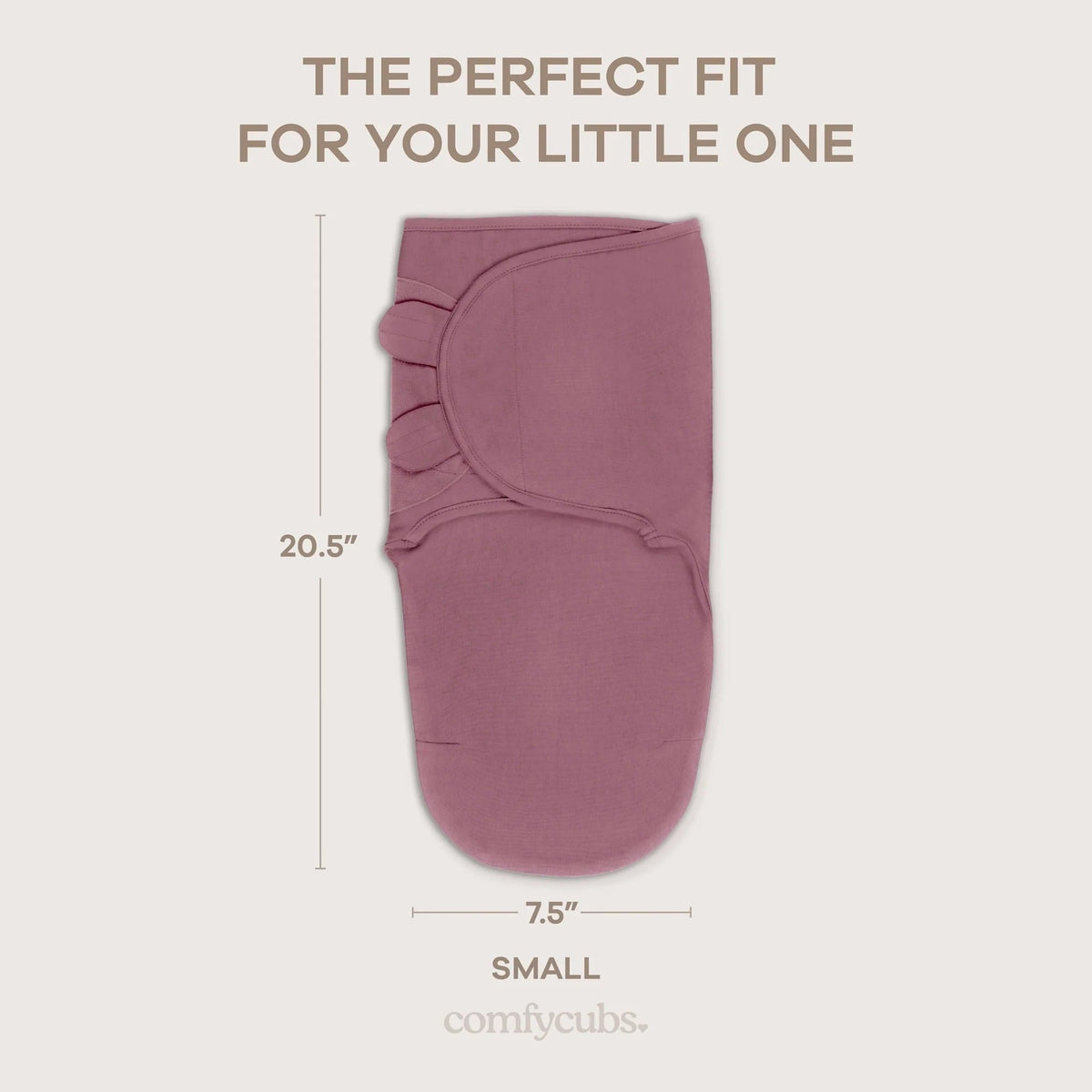 Comfy Cubs Easy Swaddle Blankets 3-Pack - Blush/Mauve/Mulberry