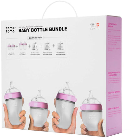 Comotomo Baby Bottle Bundle - Pink - BUNDLE1-P