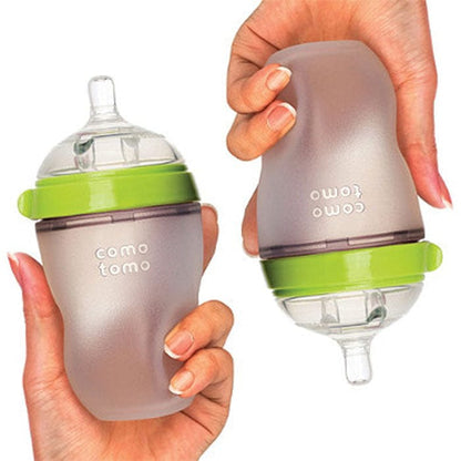 Comotomo Natural Feel Baby Bottle, 2pk - 8 oz - Green - 886074000036