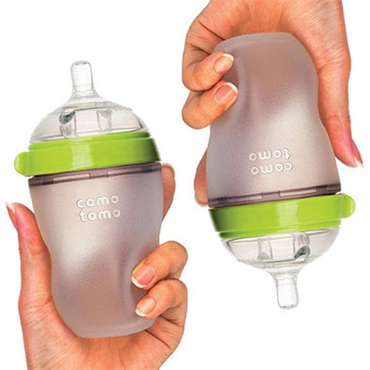 Comotomo Natural Feel Baby Bottle, 2pk - 8 oz - Green - 886074000036
