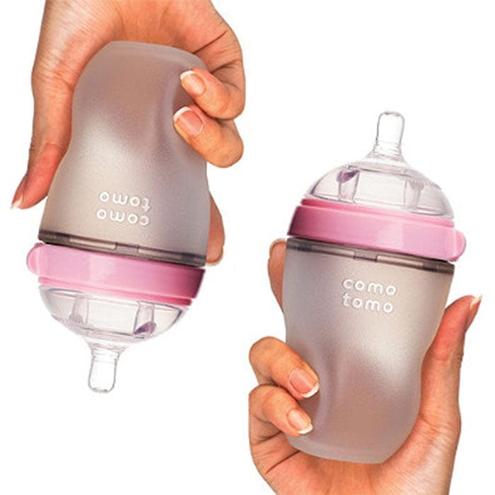 Comotomo Natural Feel Baby Bottle, 2pk - 8 oz - Pink - 886074000043