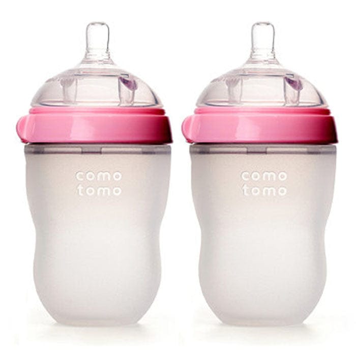 Comotomo Natural Feel Baby Bottle, 2pk - 8 oz - Pink - 886074000043