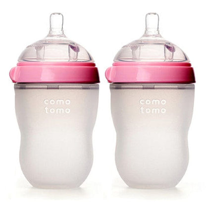 Comotomo Natural Feel Baby Bottle, 2pk - 8 oz - Pink - 886074000043