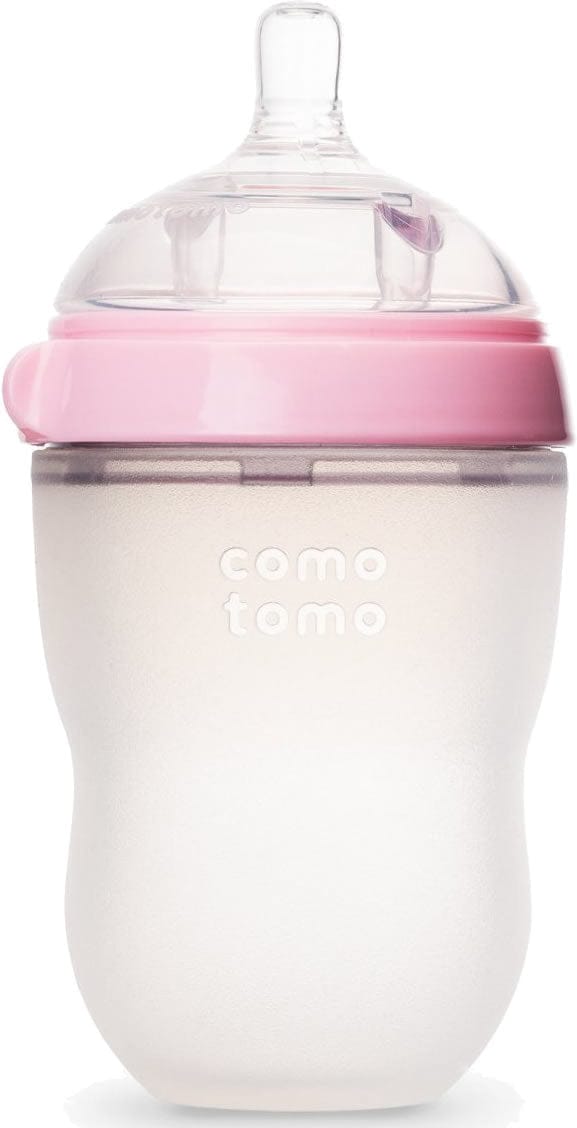 Comotomo Natural Feel Baby Bottle - 8 oz - Pink - 886074000142