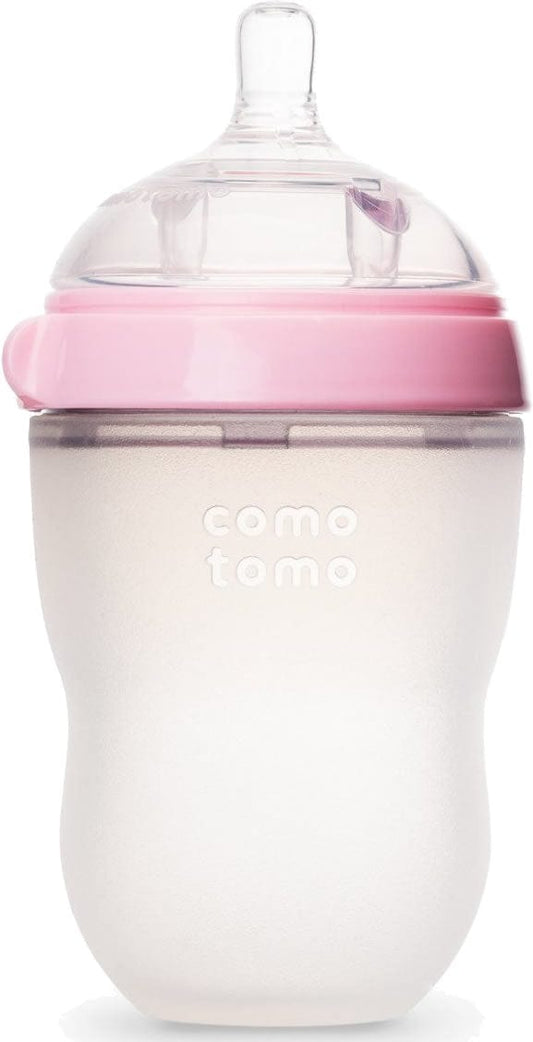 Comotomo Natural Feel Baby Bottle - 8 oz - Pink - 886074000142