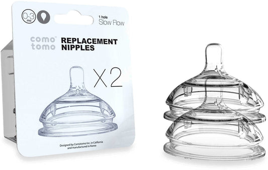 Comotomo Replacement Nipple 2-Pack - Slow Flow - 886074000074